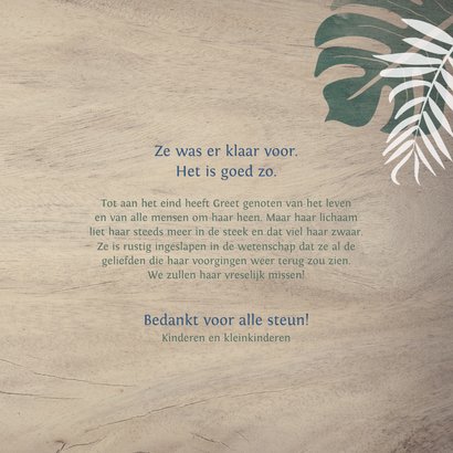 Rouwkaart mijn leven was een feest het kon niet eeuwig duren 3