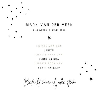Rouwkaart om voor altijd van te houden 2