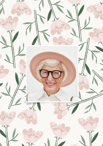 Rouwkaart oudroze tulpen bloemen vrouw 2