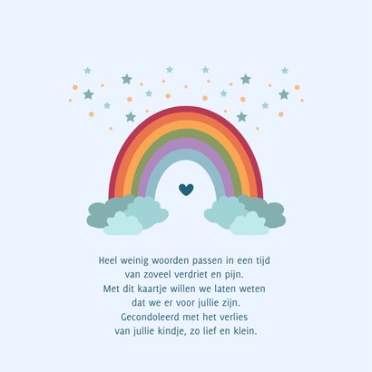 Rouwkaart regenboog wolkjes sterren hartje 2