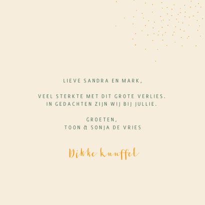 Rouwkaart sterkte met illustratie kleurrijke regenboog 3