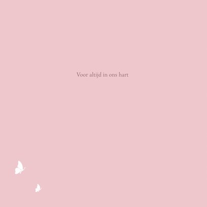 Rouwkaart sterrenkindje wolken vlinders meisje 2