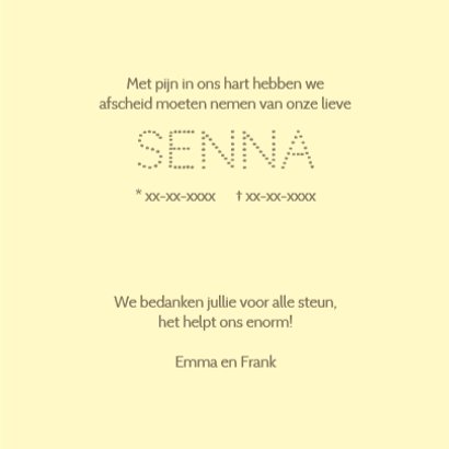 rouwkaart sterretje aan hemel 3