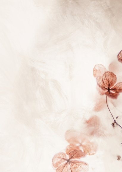 Rouwkaart stijlvol met bloemen Achterkant
