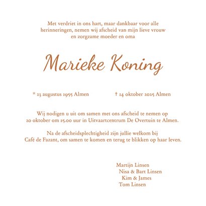 Rouwkaart stijlvolle veldbloemen in aquarel 3