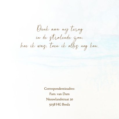 Rouwkaart strand meerpalen zicht 2