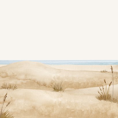 Rouwkaart strand vogels zee duinen unisex Achterkant