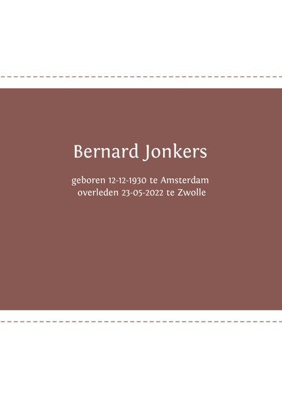 rouwkaart ter herinnering foto 2