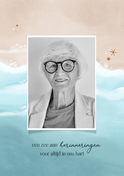 Rouwkaart uitvaart strand en zee 2