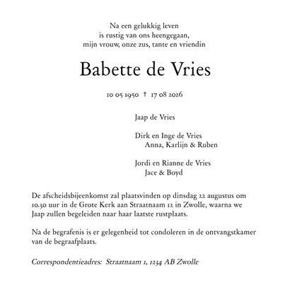 Rouwkaart vierkant met foto van tulpen 3