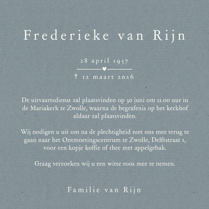 Rouwkaart vintage klassiek kanten krans 3