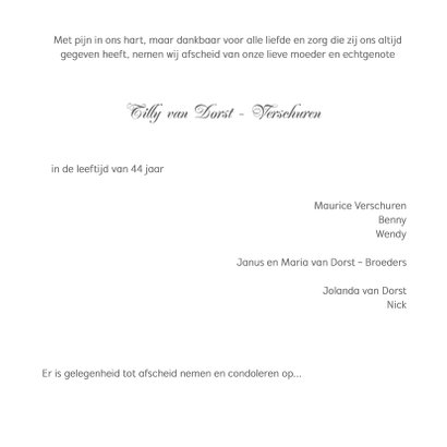 Rouwkaart Vlinder In Zwart 3