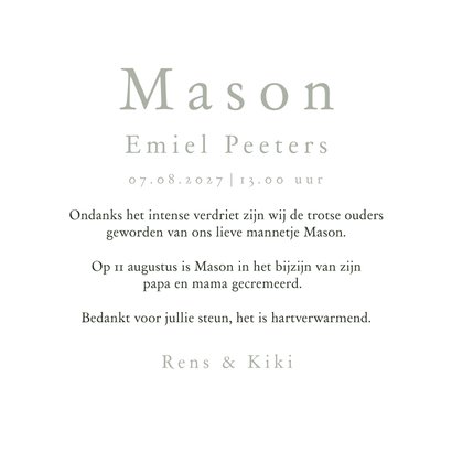 Rouwkaart vlinder waterverf goud mint stijlvol 3