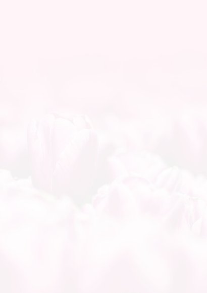 Rouwkaart vrouw met roze tulpen  Achterkant
