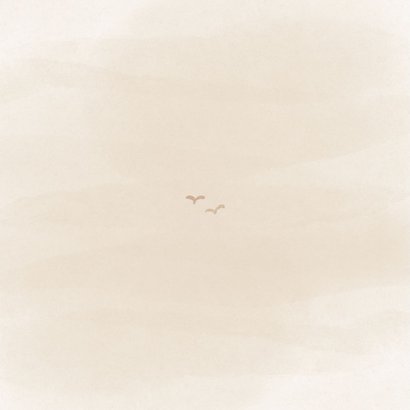 Rouwkaart waterverf met zand duinen en vogeltjes 2