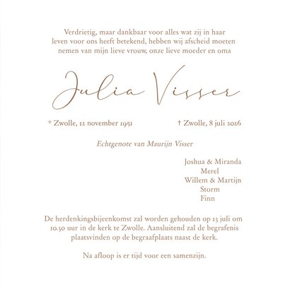 Rouwkaart waterverf met zand duinen en vogeltjes  3