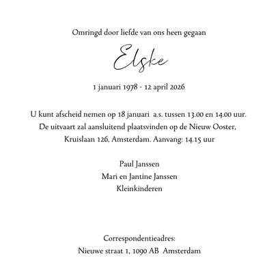 Rouwkaart - Witte bloem dauwdruppels 3