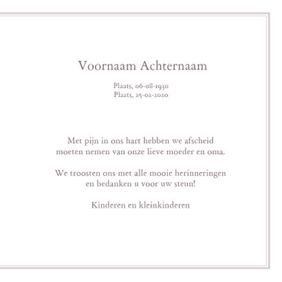 Rouwkaart witte roos klassiek 3