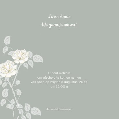 Rouwkaart witte rozen 2