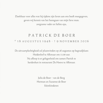 Rouwkaart zee en strand met meeuw 3