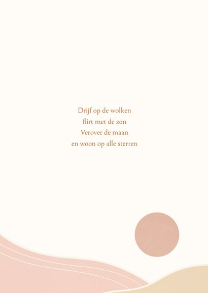 Rouwkaartje met landschap en zon voor een sterrenkindje 2