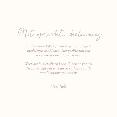 Roze condoleance kaartje met bloem gerbera 3