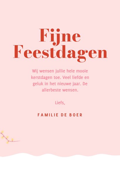 Roze fotokaart kerst met teckel met kerstlampjes 2027 3
