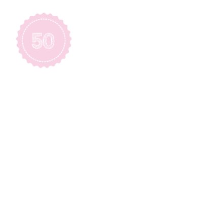 Roze jubileumkaart 50 jaar 2