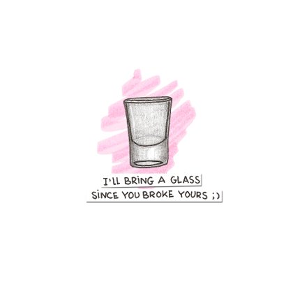 Roze kaart for a bad day met illustratie van een fles wodka 3