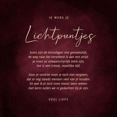 Roze kerstkaart lichtpuntjes voor 2027 met kaarsen 3