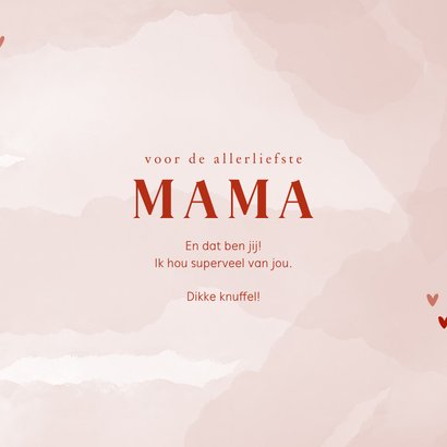 Roze moederdagkaartje voor de allerliefste mama met 2 foto's 3