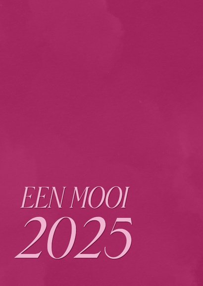 Roze nieuwjaarskaart met opsomming van wensen 2