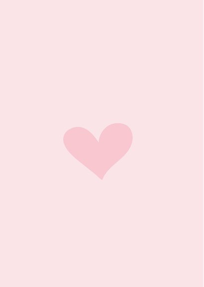 Roze opbeurende kaart met quote 'volg je hart want dat klopt 2