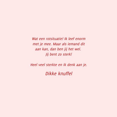 Roze sterktekaartje wat kut typografisch 3