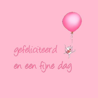 Roze verjaardag dieren kaart 3