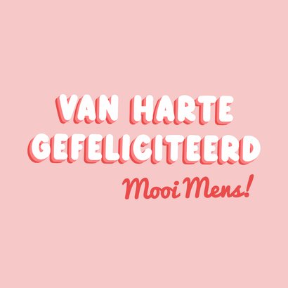 Roze verjaardagskaart met stipjes mooi mens 2