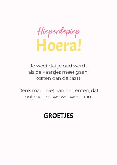 Roze verjaardagskaart van hond met bloemenkrans 3