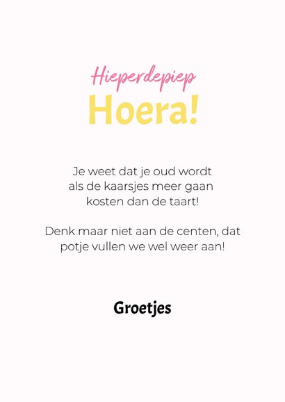 Roze verjaardagskaart van hond met bloemenkrans 3