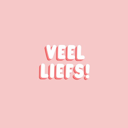 Roze wenskaartje met stipjes veel liefs 2