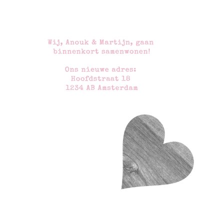 Samenwonen hout hart tekst 3
