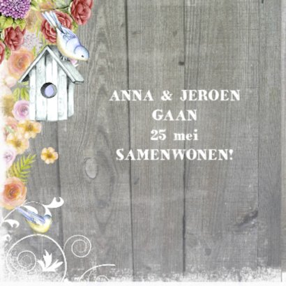 Samenwonen vogelhuis label 2