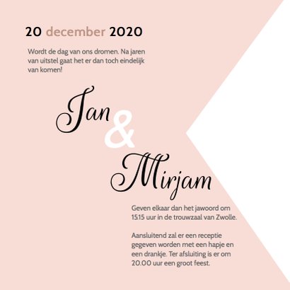 Save our date roze en marmer 3