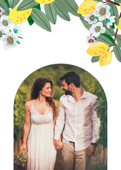 Save the Date bloemen en citroenen 2