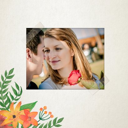 Save the Date bloemenkrans retro 2
