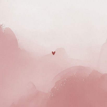 Save the date bruiloft met oudroze waterverf hartje Achterkant