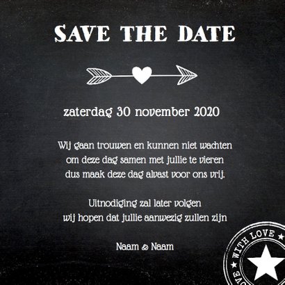 Save the Date eigen foto krijtbord 3