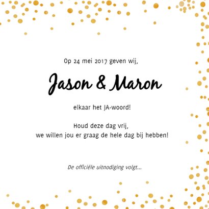 Save the date Gold Sparkle - SV 3