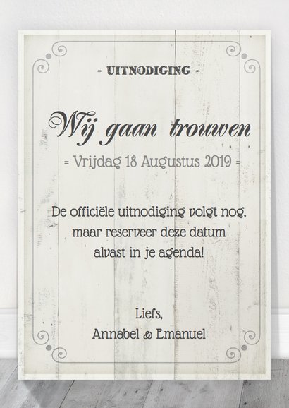 Save the Date Houten Tekstbord 3