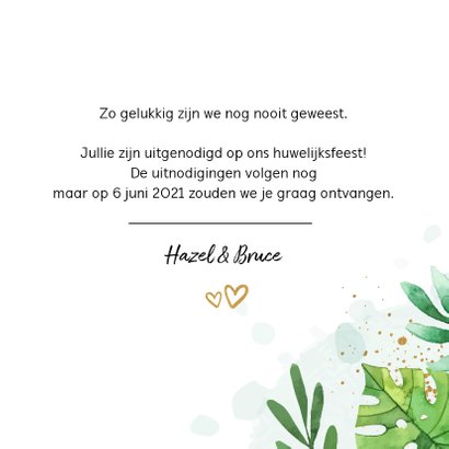 Save the date kaart botanisch goud 3