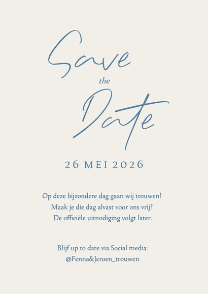 Save the Date kaart doodle tekening armen met champagne 3